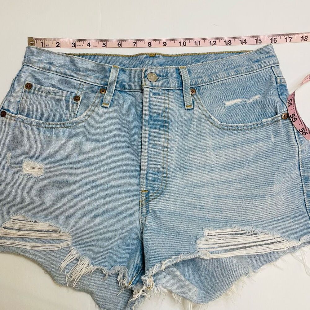 Levi’s 501 Cut Off Jean Shorts Size 30 - Picture 4 of 10